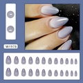 Uñas postizas con degradado azul glaciar y violeta con 24 piezas para manicura - Degradado Azul Glaciar Morado (W1978) / 24 Pzs/Caja (Con Pegamento)