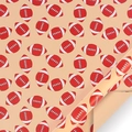 Papier cadeau orange avec motifs de rugby américain rouges de style vintage sportif - Série Quotidienne-Motif Thème Rugby