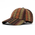 Ethnic bohemian style baseball cap with colorful geometric patterns and curved brim - Multicolor 3