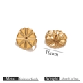 Golden flower-shaped stainless steel earring backs 10mm butterfly clutch ear plugs - 10mm Heart Ring / Gold