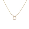 Golden Taurus zodiac necklace with sparkling zircon crystals on a fine adjustable chain - Gold Taurus