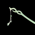 Elegant green emerald-style wooden hair stick with silver tassel for traditional buns - Green Snake Tassel Style