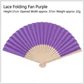 Hollow-out Folding Fan Purple