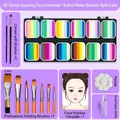 Water-soluble 12-grid face paint kit with 9 brushes, palette, and face practice template - 60 Colors Single Color Water Soluble Face Paint [9-Piece Starter Set]