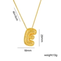Pave-set zircon gold balloon letter E pendant necklace with 45cm chain size details - Letter E