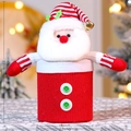 Funda de punto de Papá Noel para tarro de dulces con gorro de campana, 20x10x23 cm - Estilo Papá Noel (Caja de caramelos-S229-A)