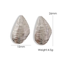 Pendientes minimalistas de plata en forma de gota irregular con textura de rayas - Color Acero