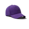 Classic purple cotton baseball cap with a six-panel structured crown and solid visor - Adjustable / Purple