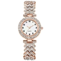 Rose gold quartz watch for women with sparkling crystal embellishments and white dial - Watch Only / Rose Gold