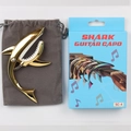 Golden shark guitar capo SC-4 with gray velvet storage bag and original blue packaging - Box with Velvet Bag / Luxury Gold