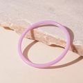 Close-up of translucent lavender acrylic round bangle resting on a natural stone surface - Purple Thin Style (12#)