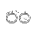 Silver stainless steel spring ring clasp with 2.5mm thickness and 10mm diameter for DIY - 2.5x10mm / Steel