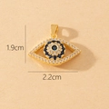 Golden Evil Eye pendant necklace with white crystals and blue stone 22mm x 19mm size - Gold Evil Eye Rhinestone Pendant (A)