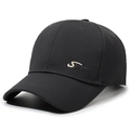 Berretto da baseball nero da uomo con ricamo Sport bianco e visiera curva regolabile - Regolabile / Grigio