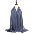 Eleganter graublauer 75D Perlen-Chiffonschal aus leichtem und atmungsaktivem Stoff - 180*70cm / Graublau
