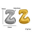 Perle coulissante lettre Z en or et argent pour colliers et bijoux DIY créatifs - Lettre Bulle - Z