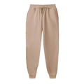 Men's khaki fleece thermal sweatpants with drawstring waist and ribbed ankle cuffs - Camel