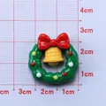 Christmas wreath resin flatback with red bow for DIY phone case and hair accessories - Flower Garland