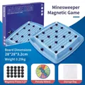 Magnetic effect strategy board game with light blue board and 20 black stones for two players - 28cm Molded Board + 20 Magnetic Pieces + Penalty Disk