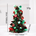 Miniature 25cm red and green sequin Christmas tree table decoration with 15cm base - Red Green Sequin