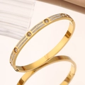 [214] Gold Double-row Diamond Bracelet