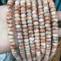 Strands of natural agate abacus beads with white and orange marble texture for jewelry DIY - 5*8mm (Per Strand) / Red Network Stone