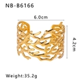 Specifiche dettagliate sulle dimensioni del bracciale rigido a corallo placcato oro 18k - Stile Con Texture Corallo Traforato (NB-B6166)