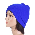 Classic knitted beanie hat in vibrant royal blue with warm ribbed texture - One Size(Adjustable) / Royal Blue (Style 2)