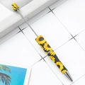 Customizable DIY beadable pen featuring vibrant sunflower pattern and silver accents - Bright Yellow Sunflower Pattern (77)