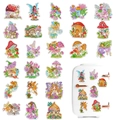 Kit de pegatinas de pintura de diamante de dibujos animados para nevera infantil - Elfo de Cuento de Hadas (Juego de 23)