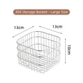 Large 304 stainless steel square storage basket for kitchen sink with 13x13x10cm size - Large (13x13x10cm)