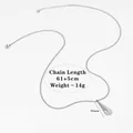 Collar largo minimalista de acero inoxidable con colgante de gota pulida grande - Longitud de la cadena 61+5cm / Plata (D1431)