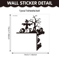 Halloween Wandsticker mit Vogelscheuche und Geist Silhouetten 19cm PVC Aufkleber - Vogelscheuche und Gespenster (CT24Y11935T_T)