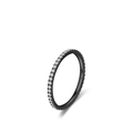 Anello da donna in argento S925 oro nero con pavé di zirconi bianchi brillanti - Taglia US 5 / Argento Sterling S925 (Nero)