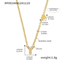 Golden stainless steel necklace with zircon-set Y letter pendant and small gold heart - Letter Y Necklace (RP001) / Gold