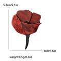 Elegante spilla a fiore di rosa in smalto acrilico rosso con dimensioni 5,3 cm x 4 cm - Borgogna