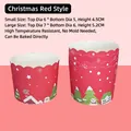 50 pirottini rossi natalizi per muffin con motivi festivi, resistenti al calore - Stile di Natale / Piccolo (50 pezzi)