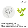 Silicone mold for leaf and berry fondant, white round tool for cake decorating and clay - 15-903 Branch / Gray