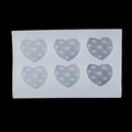 Molde de silicona con 6 cavidades de corazón y textura de puntos para chocolate o jabón - 2# Corazón / Transparente