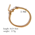 Dettaglio del bracciale a sfere dorate da 2,9 mm con triplo filo e dimensioni - LA03-Catena a sfere a 4 saldature-Oro