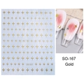 3D metallic gold four-point star nail art stickers with product model code SO-167 - SO-167 Gold