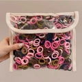 Elastici per capelli spessi e colorati conservati in una custodia trasparente in PVC - Confezione in busta / 18# Colori Misti (100 Pezzi in Busta)