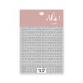 Adhesive nail art stickers featuring silver heart patterns in minimalist style Aha! 083 - Heart Series / Silver