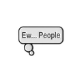 Spilla smaltata Ew... People a forma di nuvoletta, distintivo metallico minimalista bianco e nero - Stile Fumetto Ew People (QHXZ3771)