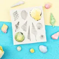 Grande stampo in silicone fai-da-te con conchiglie marine per decorazione torte e dolci - Grande - Grigio