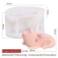 Pink dragon silicone mold for DIY candle making including detailed size specifications - Dragon Cub D (LZ-641)