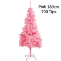 Artificial pink Christmas tree 180cm tall with 700 tips and matching metal stand - 180cm Pink PVC Tree