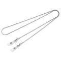 Silver snake chain glasses holder strap with lobster clasps and anti-slip silicone loops - White K/Silver