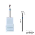 Diamond nail drill bit for cuticle removal with 3.5mm tapered head and blue ring - Small UFO PG-20