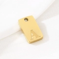 Golden stainless steel rectangular pendant with letter A engraving for DIY jewelry - Letter A(KLJ9807-Z) / Gold